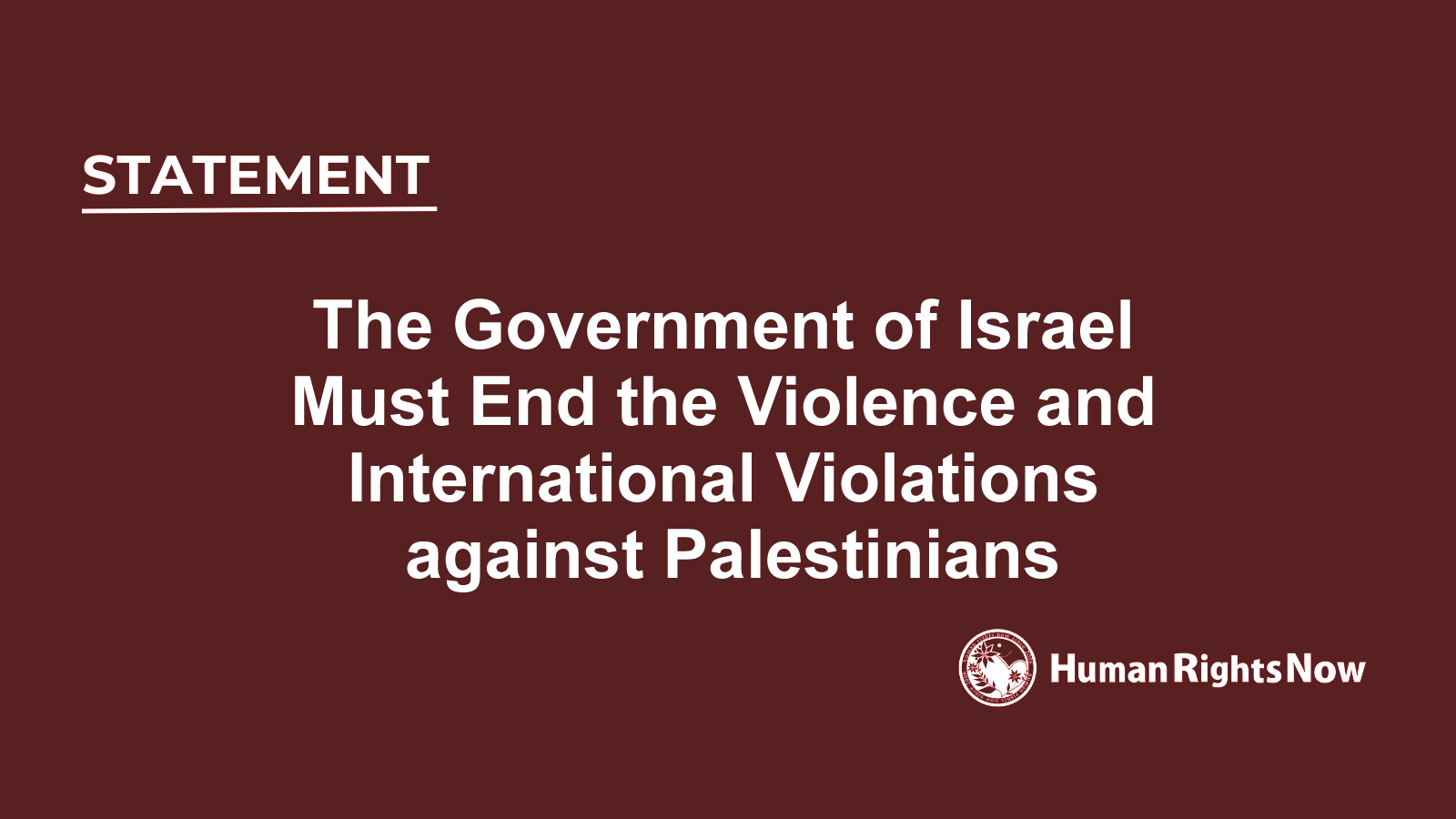 [HRC62 Written Statement] The Government of Israel Must End the ...